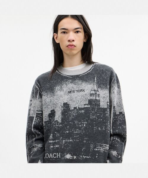 COACH(コーチ)の「ポストカード クルーネック セーター(ニット/セーター・メンズ・ブラック系その他・SMALL/MEDIUM)」の2枚目の写真