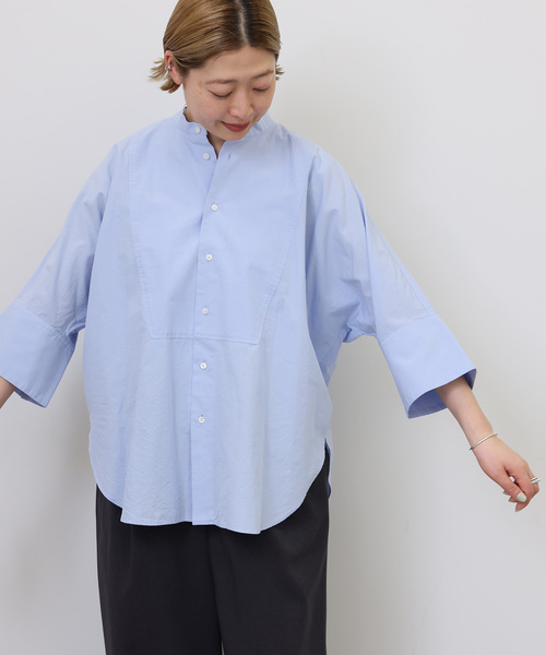 JOURNAL STANDARD LUXE（ジャーナルスタンダード　ラックス）の「C/Cu ドルマンシャツ（シャツ/ブラウス・レディース・サックスブルー/ブラック/ブラック系その他・FREE）」の3枚目の写真