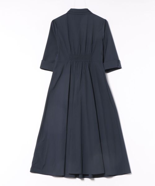 STRAWBERRY-FIELDS(ストロベリーフィールズ)の「エステネージュライト_ダブルカラー美シルエットシャツワンピース(シャツワンピース・レディース・ベージュ/ネイビー/ブルー・2)」の4枚目の写真