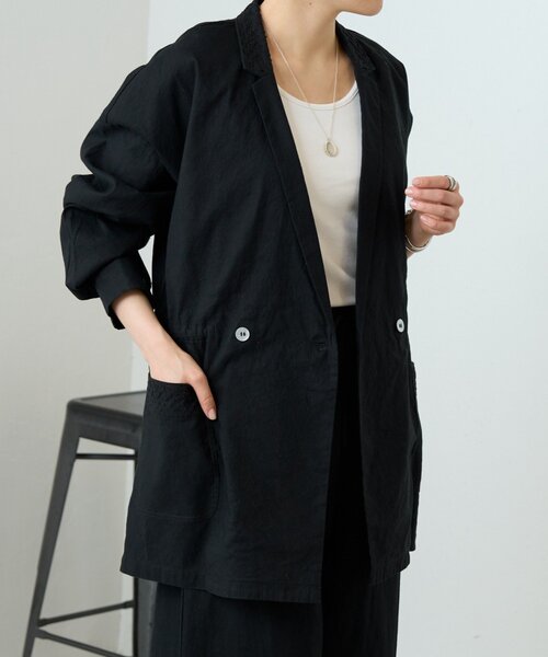 BEARDSLEY（ビアズリー）の「刺繍シャツジャケット（その他アウター・レディース・ホワイト/ブラック・FREE）」の2枚目の写真