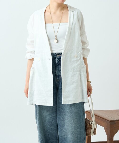 BEARDSLEY（ビアズリー）の「刺繍シャツジャケット（その他アウター・レディース・ホワイト/ブラック・FREE）」の18枚目の写真