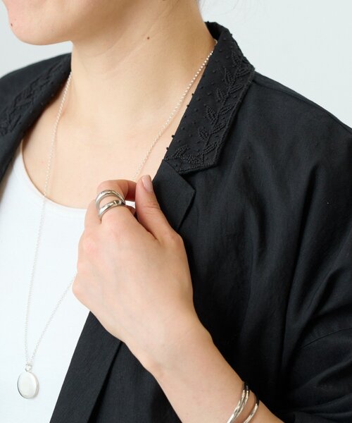 BEARDSLEY（ビアズリー）の「刺繍シャツジャケット（その他アウター・レディース・ホワイト/ブラック・FREE）」の3枚目の写真