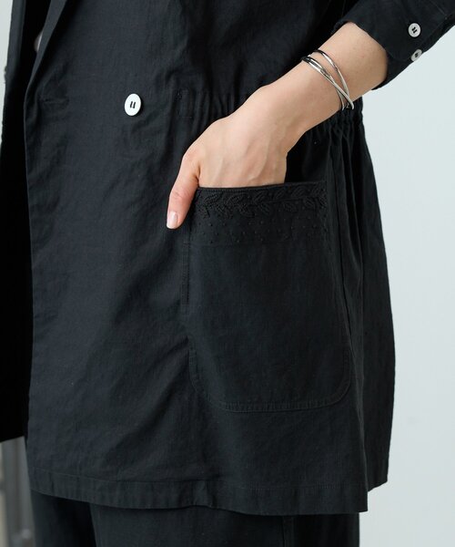 BEARDSLEY（ビアズリー）の「刺繍シャツジャケット（その他アウター・レディース・ホワイト/ブラック・FREE）」の4枚目の写真