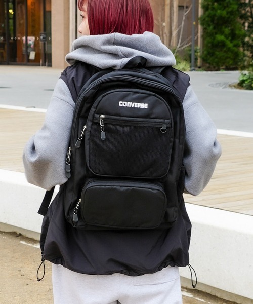 CONVERSE(コンバース)の「【CONVERSE/コンバース】3POCKET BACKPACK 3ポケットバックパック 容量約30L(バックパック/リュック・メンズ・ホワイト/ピンク/ブラック/サックスブルー・FREE)」の5枚目の写真