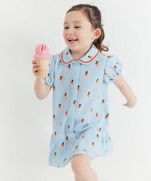 moimoln（モイモルン）の「サマーアイスシアサッカー半袖ワンピース（ワンピース・キッズ・ライトブルー・80ｃｍ/90cm/100cm/110cm/120cm/130cm）」の8枚目の写真