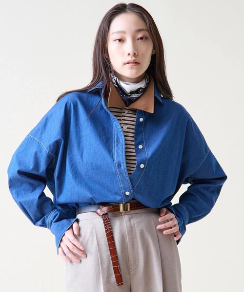 Tiara(ティアラ)の「デニムシャツ(シャツ/ブラウス・レディース・インディゴブルー/ライトブルー・FREE)」の19枚目の写真