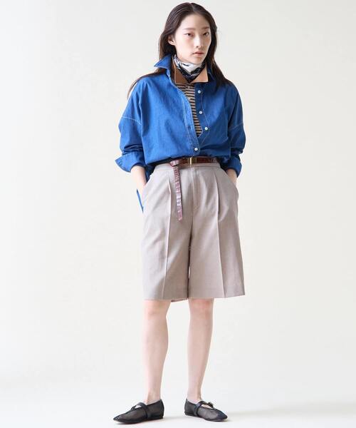 Tiara(ティアラ)の「デニムシャツ(シャツ/ブラウス・レディース・インディゴブルー/ライトブルー・FREE)」の20枚目の写真