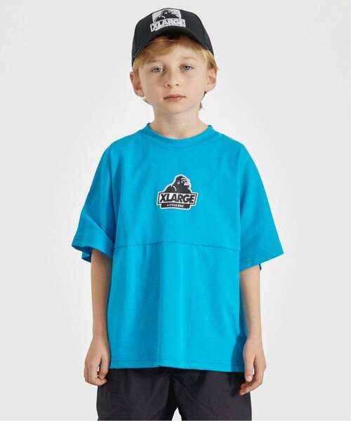 XLARGE KIDS(エクストララージキッズ)の「バックロゴ 切り替え半袖Tシャツ(Tシャツ/カットソー・キッズ・ホワイト/ターコイズブルー・140cm/100cm/80cm/90cm/110cm/120cm/130cm)」の4枚目の写真