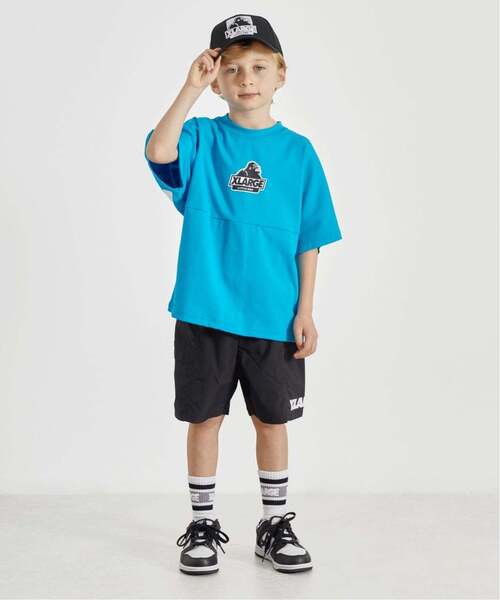 XLARGE KIDS(エクストララージキッズ)の「バックロゴ 切り替え半袖Tシャツ(Tシャツ/カットソー・キッズ・ホワイト/ターコイズブルー・140cm/100cm/80cm/90cm/110cm/120cm/130cm)」の5枚目の写真
