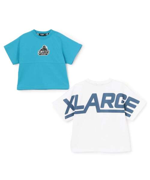 XLARGE KIDS(エクストララージキッズ)の「バックロゴ 切り替え半袖Tシャツ(Tシャツ/カットソー・キッズ・ホワイト/ターコイズブルー・140cm/100cm/80cm/90cm/110cm/120cm/130cm)」の3枚目の写真