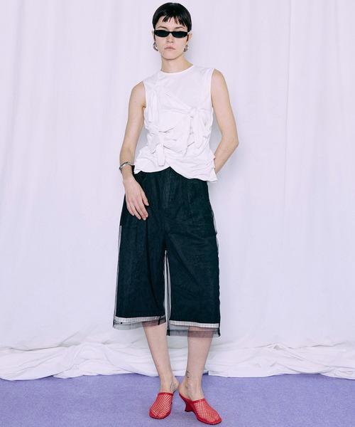 MAISON SPECIAL(メゾンスペシャル)の「Knot Sleeveless T-Shirt/ノットノースリーブTEE(Tシャツ/カットソー・レディース・ホワイト/レッド・FREE)」の13枚目の写真