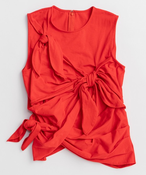 MAISON SPECIAL(メゾンスペシャル)の「Knot Sleeveless T-Shirt/ノットノースリーブTEE(Tシャツ/カットソー・レディース・ホワイト/レッド・FREE)」の18枚目の写真