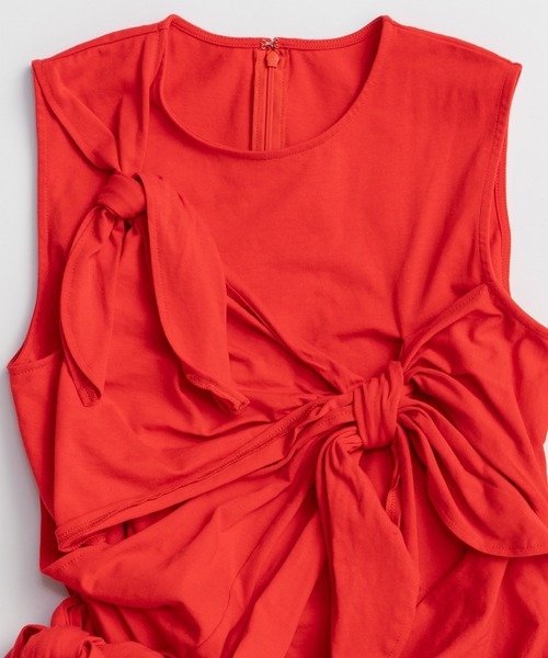 MAISON SPECIAL(メゾンスペシャル)の「Knot Sleeveless T-Shirt/ノットノースリーブTEE(Tシャツ/カットソー・レディース・ホワイト/レッド・FREE)」の19枚目の写真