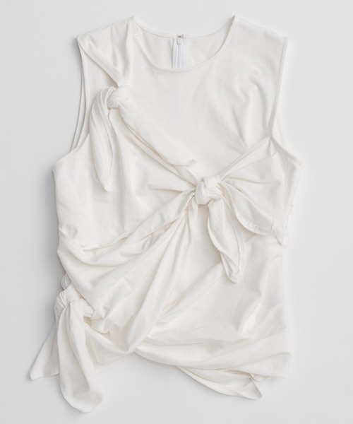 MAISON SPECIAL(メゾンスペシャル)の「Knot Sleeveless T-Shirt/ノットノースリーブTEE(Tシャツ/カットソー・レディース・ホワイト/レッド・FREE)」の17枚目の写真