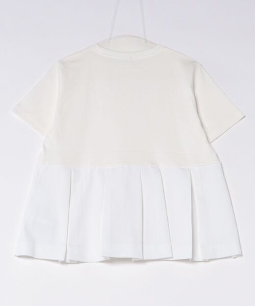 coca(coca)(コカ)の「タック異素材切替Tシャツ(Tシャツ/カットソー・レディース・ホワイト/ブラック・M/L/S)」の5枚目の写真