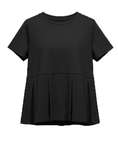 coca(coca)(コカ)の「タック異素材切替Tシャツ(Tシャツ/カットソー・レディース・ホワイト/ブラック・M/L/S)」の3枚目の写真
