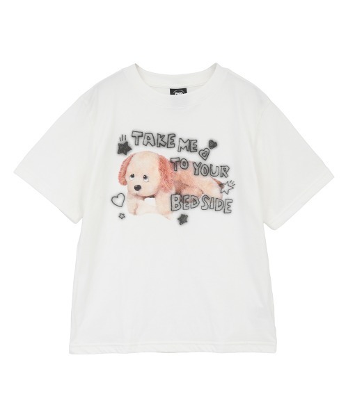 Candy Stripper(キャンディストリッパー)の「SLEEPY DOG Tシャツ(Tシャツ/カットソー・レディース・オフホワイト/ライトブルー/ピンク・M/L/XL)」の2枚目の写真