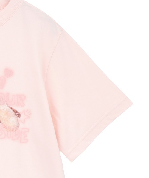 Candy Stripper(キャンディストリッパー)の「SLEEPY DOG Tシャツ(Tシャツ/カットソー・レディース・オフホワイト/ライトブルー/ピンク・M/L/XL)」の6枚目の写真