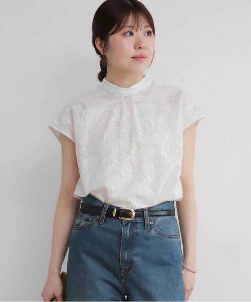 NOMBRE IMPAIR（ノンブルアンペール）の「薄手綿ペイズリー刺繍　フレンチブラウス（シャツ/ブラウス・レディース・ホワイト・FREE）」の5枚目の写真