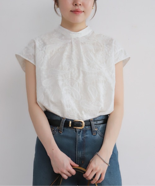 NOMBRE IMPAIR（ノンブルアンペール）の「薄手綿ペイズリー刺繍　フレンチブラウス（シャツ/ブラウス・レディース・ホワイト・FREE）」の6枚目の写真