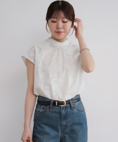 NOMBRE IMPAIR（ノンブルアンペール）の「薄手綿ペイズリー刺繍　フレンチブラウス（シャツ/ブラウス・レディース・ホワイト・FREE）」の2枚目の写真