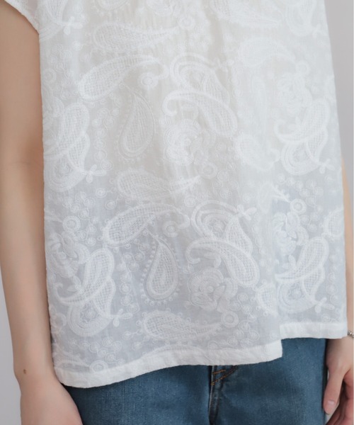 NOMBRE IMPAIR（ノンブルアンペール）の「薄手綿ペイズリー刺繍　フレンチブラウス（シャツ/ブラウス・レディース・ホワイト・FREE）」の11枚目の写真