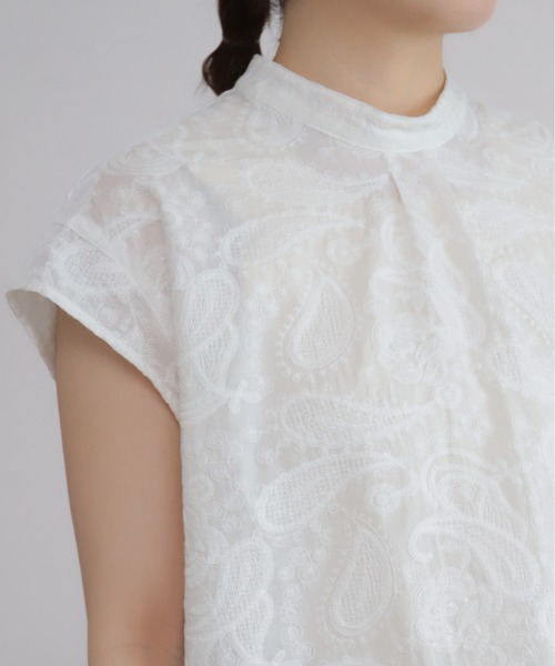 NOMBRE IMPAIR（ノンブルアンペール）の「薄手綿ペイズリー刺繍　フレンチブラウス（シャツ/ブラウス・レディース・ホワイト・FREE）」の12枚目の写真