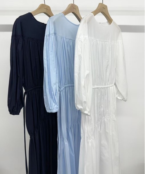 FREE STYLISTS(フリー スタイリスト)の「YUGA_YGMC Korean style pleated flared dress(ワンピース・レディース・ホワイト/ライトブルー・FREE)」の19枚目の写真