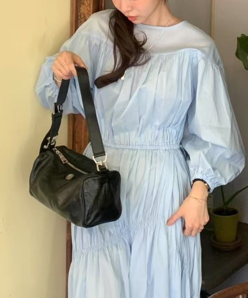 FREE STYLISTS(フリー スタイリスト)の「YUGA_YGMC Korean style pleated flared dress(ワンピース・レディース・ホワイト/ライトブルー・FREE)」の10枚目の写真