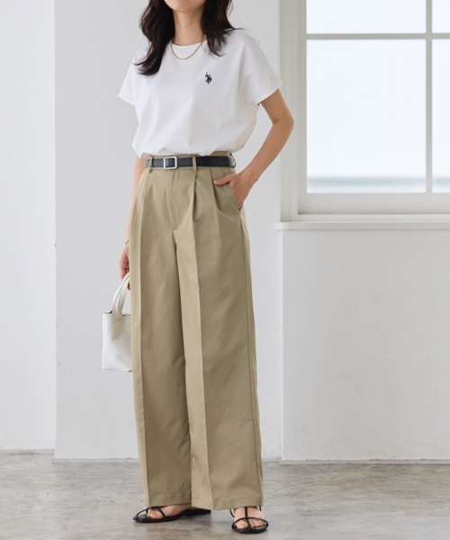 Pierrot(ピエロ)の「エステルツイルタックワイドパンツ(その他パンツ・レディース・ベージュ/ベージュ系その他/グリーン系その他・M/L/PM/PL)」の5枚目の写真