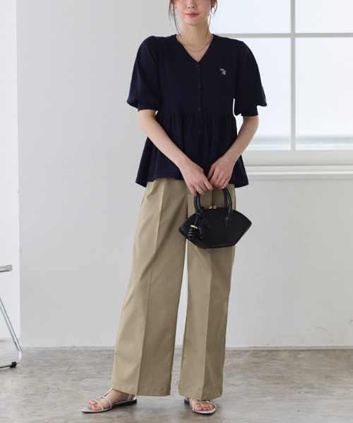 Pierrot(ピエロ)の「エステルツイルタックワイドパンツ(その他パンツ・レディース・ベージュ/ベージュ系その他/グリーン系その他・M/L/PM/PL)」の13枚目の写真