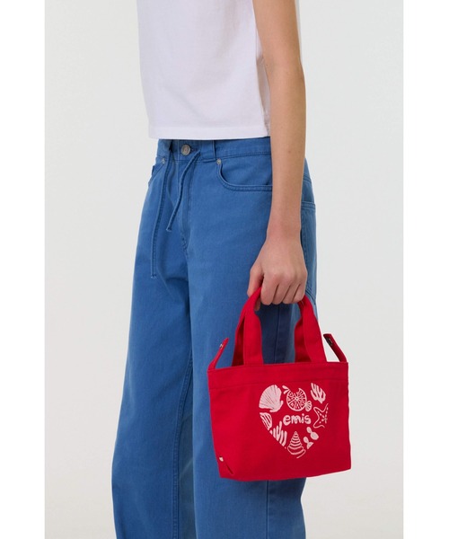 EMIS(イミス)の「HEART COASTAL MINI TOTE BAG(トートバッグ・レディース・ブラック/ライトブルー/アイボリー/レッド・FREE)」の14枚目の写真