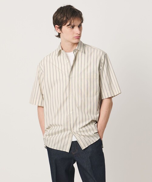 UNITED ARROWS(ユナイテッドアローズ)の「シルキーポプリン ワンピースレギュラーカラー ショートスリーブ シャツ(シャツ/ブラウス・メンズ・ナチュラル/ライトブルー/ライトピンク・L/XL/S/M)」の5枚目の写真
