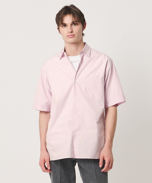 UNITED ARROWS(ユナイテッドアローズ)の「シルキーポプリン ワンピースレギュラーカラー ショートスリーブ シャツ(シャツ/ブラウス・メンズ・ナチュラル/ライトブルー/ライトピンク・L/XL/S/M)」の8枚目の写真
