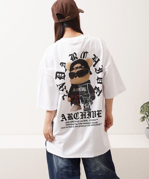 1111clothing(ワンフォークロージング)の「【2ND ARCHIVE】CAPベア オーバーサイズ リフレクター 半袖Tシャツ / ビッグシルエット / ユニセックス(Tシャツ/カットソー・メンズ・ホワイト/ブラック/カーキ・FREE)」の8枚目の写真