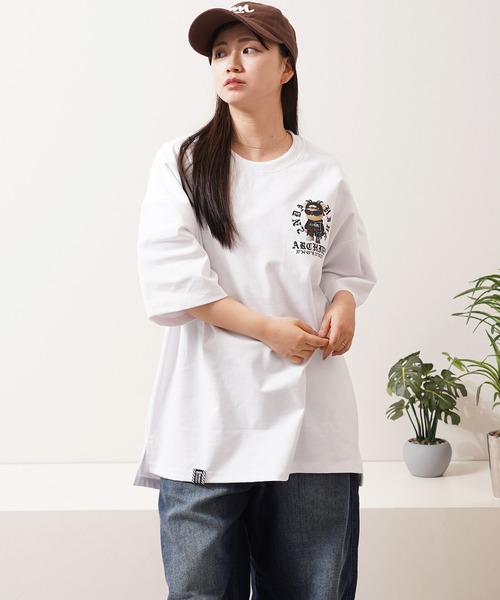 1111clothing(ワンフォークロージング)の「【2ND ARCHIVE】CAPベア オーバーサイズ リフレクター 半袖Tシャツ / ビッグシルエット / ユニセックス(Tシャツ/カットソー・メンズ・ホワイト/ブラック/カーキ・FREE)」の5枚目の写真