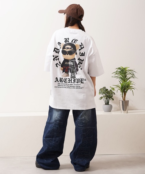 1111clothing(ワンフォークロージング)の「【2ND ARCHIVE】CAPベア オーバーサイズ リフレクター 半袖Tシャツ / ビッグシルエット / ユニセックス(Tシャツ/カットソー・メンズ・ホワイト/ブラック/カーキ・FREE)」の11枚目の写真