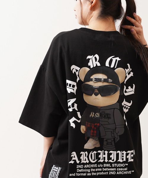 1111clothing(ワンフォークロージング)の「【2ND ARCHIVE】CAPベア オーバーサイズ リフレクター 半袖Tシャツ / ビッグシルエット / ユニセックス(Tシャツ/カットソー・メンズ・ホワイト/ブラック/カーキ・FREE)」の17枚目の写真