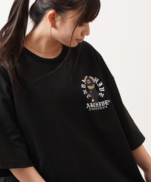 1111clothing(ワンフォークロージング)の「【2ND ARCHIVE】CAPベア オーバーサイズ リフレクター 半袖Tシャツ / ビッグシルエット / ユニセックス(Tシャツ/カットソー・メンズ・ホワイト/ブラック/カーキ・FREE)」の14枚目の写真
