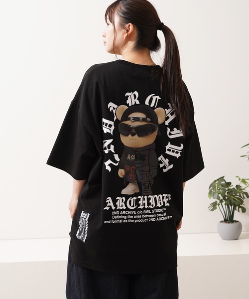 1111clothing(ワンフォークロージング)の「【2ND ARCHIVE】CAPベア オーバーサイズ リフレクター 半袖Tシャツ / ビッグシルエット / ユニセックス(Tシャツ/カットソー・メンズ・ホワイト/ブラック/カーキ・FREE)」の16枚目の写真