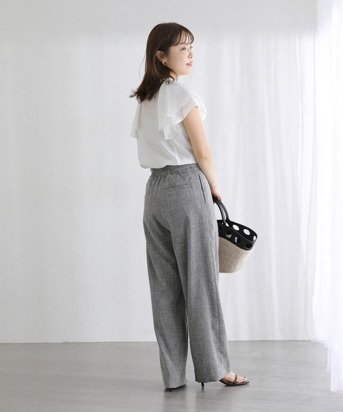La TOTALITE(ラトータリテ)の「【洗える】ラッフルスリーブシャツ(シャツ/ブラウス・レディース・ブルー系その他/サックスブルー/ホワイト・FREE)」の7枚目の写真