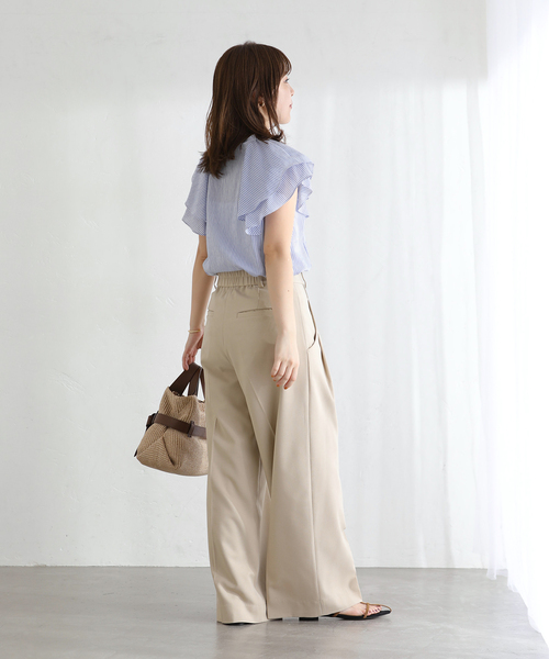La TOTALITE(ラトータリテ)の「【洗える】ラッフルスリーブシャツ(シャツ/ブラウス・レディース・ブルー系その他/サックスブルー/ホワイト・FREE)」の13枚目の写真