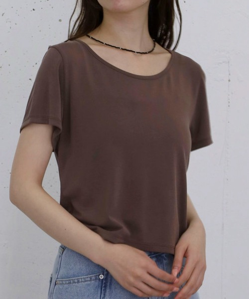 archives（アルシーヴ）の「シアービンテージチビＴ（Tシャツ/カットソー・レディース・オフホワイト/チャコールグレー/ブラウン・MEDIUM）」の5枚目の写真