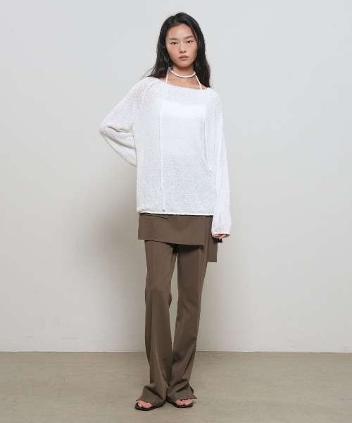 GENERAL IDEA(ジェネラルアイデア)の「【GENERAL IDEA】シアーブークレーボートネックプルオーバー / SHEER BOUCLE BOAT NECK PULLOVER(Tシャツ/カットソー・レディース・ホワイト/ピンク/ブラック・S/M/L)」の5枚目の写真