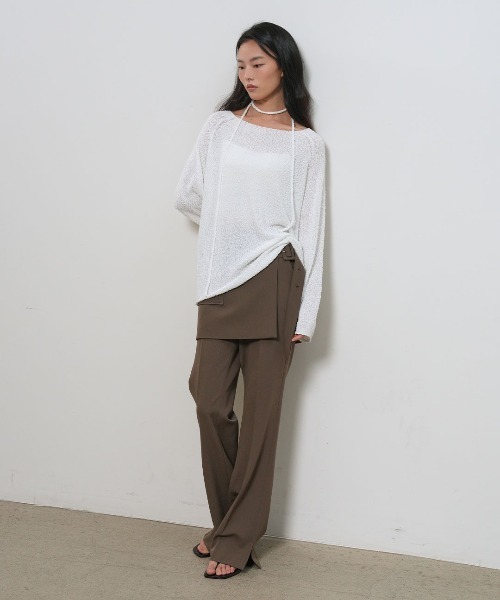 GENERAL IDEA(ジェネラルアイデア)の「【GENERAL IDEA】シアーブークレーボートネックプルオーバー / SHEER BOUCLE BOAT NECK PULLOVER(Tシャツ/カットソー・レディース・ホワイト/ピンク/ブラック・S/M/L)」の6枚目の写真