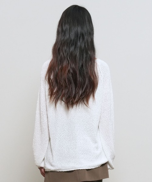 GENERAL IDEA(ジェネラルアイデア)の「【GENERAL IDEA】シアーブークレーボートネックプルオーバー / SHEER BOUCLE BOAT NECK PULLOVER(Tシャツ/カットソー・レディース・ホワイト/ピンク/ブラック・S/M/L)」の4枚目の写真