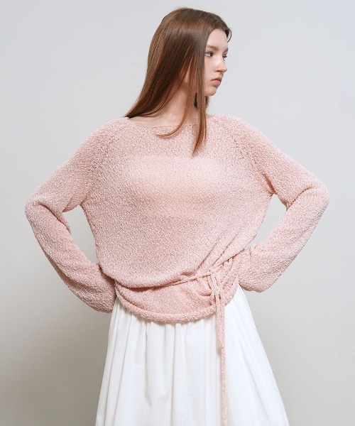 GENERAL IDEA(ジェネラルアイデア)の「【GENERAL IDEA】シアーブークレーボートネックプルオーバー / SHEER BOUCLE BOAT NECK PULLOVER(Tシャツ/カットソー・レディース・ホワイト/ピンク/ブラック・S/M/L)」の10枚目の写真