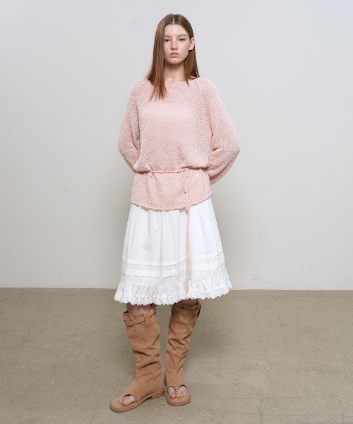 GENERAL IDEA(ジェネラルアイデア)の「【GENERAL IDEA】シアーブークレーボートネックプルオーバー / SHEER BOUCLE BOAT NECK PULLOVER(Tシャツ/カットソー・レディース・ホワイト/ピンク/ブラック・S/M/L)」の14枚目の写真