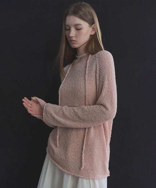 GENERAL IDEA(ジェネラルアイデア)の「【GENERAL IDEA】シアーブークレーボートネックプルオーバー / SHEER BOUCLE BOAT NECK PULLOVER(Tシャツ/カットソー・レディース・ホワイト/ピンク/ブラック・S/M/L)」の13枚目の写真