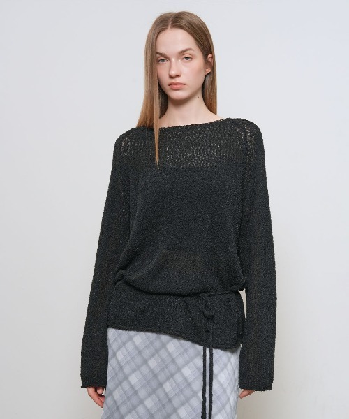 GENERAL IDEA(ジェネラルアイデア)の「【GENERAL IDEA】シアーブークレーボートネックプルオーバー / SHEER BOUCLE BOAT NECK PULLOVER(Tシャツ/カットソー・レディース・ホワイト/ピンク/ブラック・S/M/L)」の18枚目の写真